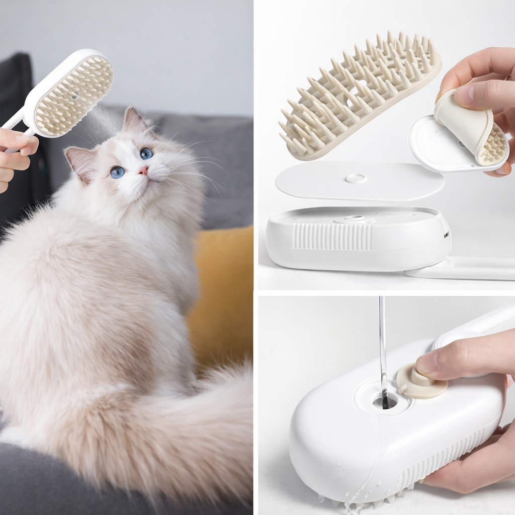 Pet Steam Brush – Dog & Cat Grooming
